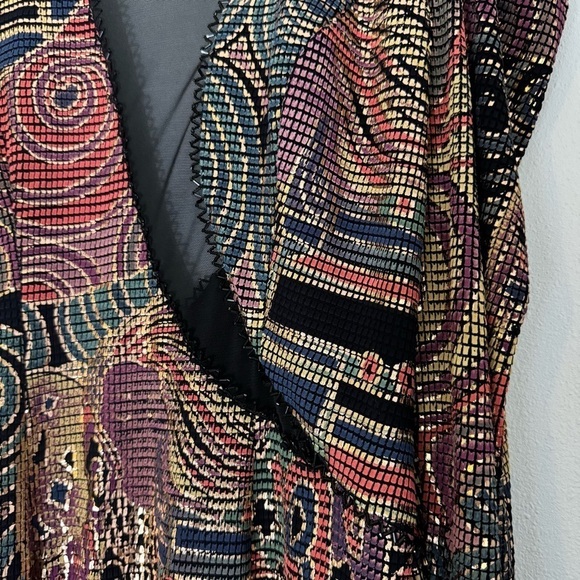 Vintage Janine metallic mosaic party dress size M - Picture 12 of 16